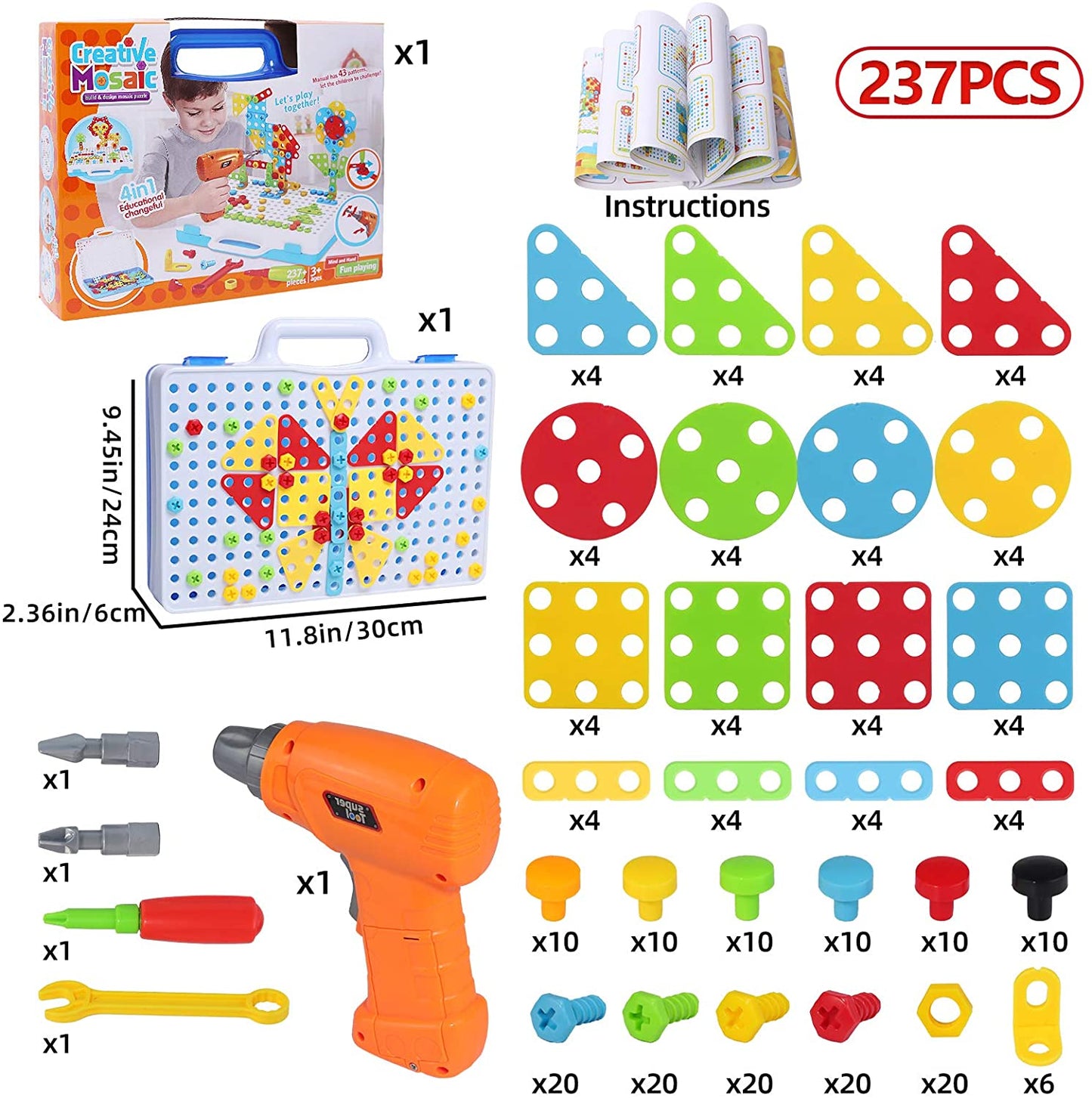 PIECES CREATIVE TOY DRILL PUZZLE SET