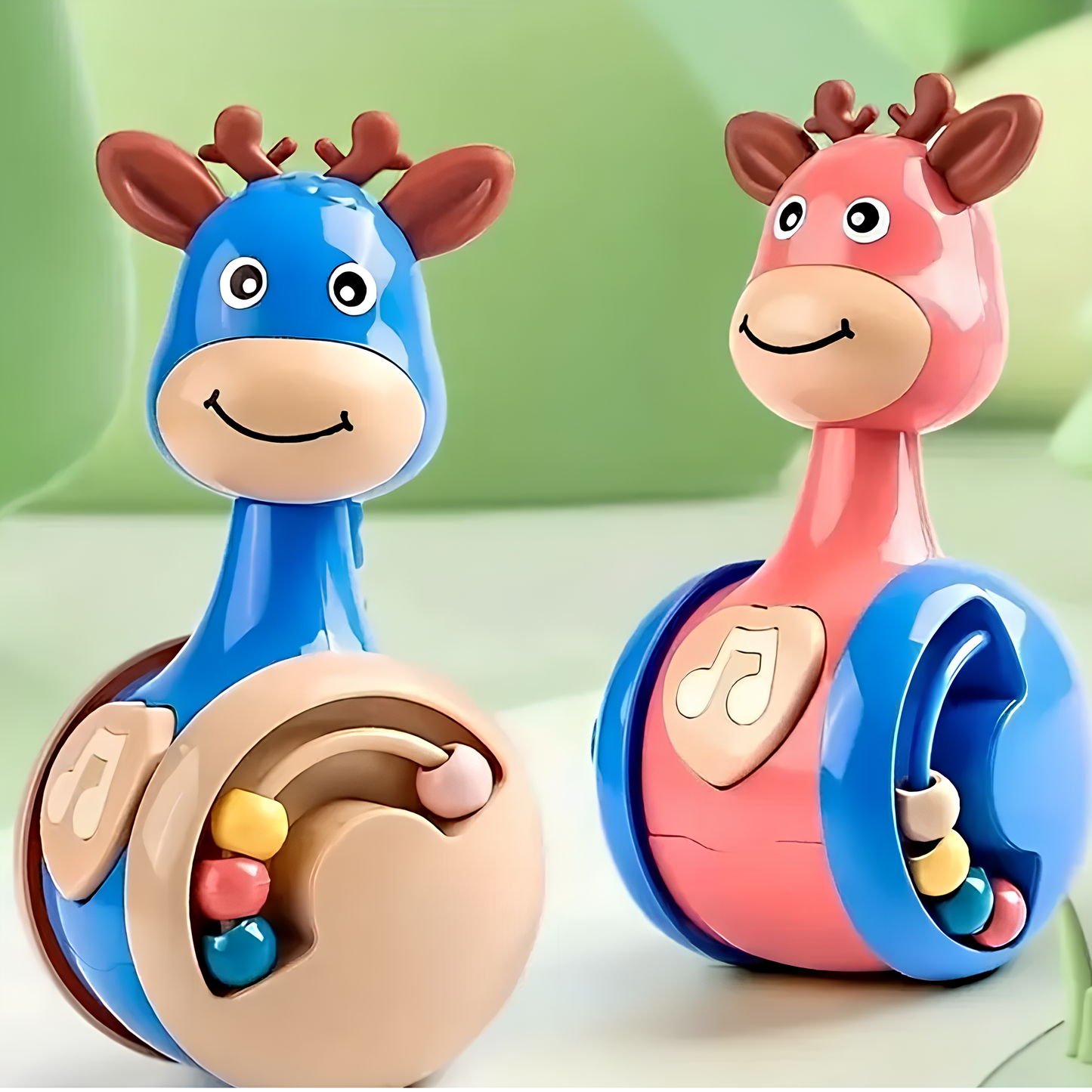 SLIDING DEER BABY TUMBLER RATTLE 3 IN 1